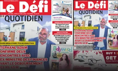 Voici la une du Défi Quotidien de ce Jeudi 17 Avril 2025