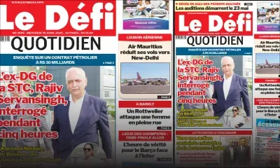 Voici la une du Défi Quotidien de ce Mercredi 30 Avril 2025