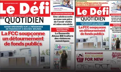 Voici la une du Défi Quotidien de ce Jeudi 08 Mai 2025