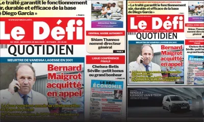 Voici la une du Défi Quotidien de ce Mercredi 28 Mai 2025