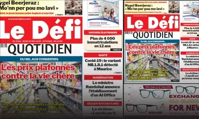 Voici la une du Défi Quotidien de ce Jeudi 29 Mai 2025