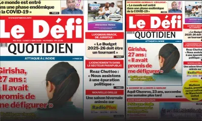 Voici la une du Défi Quotidien de ce Lundi 02 Juin 2025
