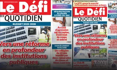 Voici la une du Défi Quotidien de ce Mercredi 11 Juin 2025