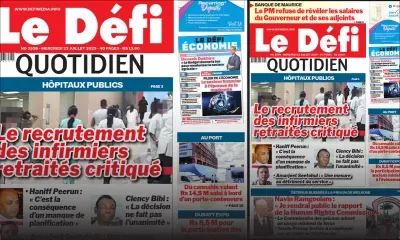 Voici la une du Défi Quotidien de ce Mercredi 23 Juillet 2025