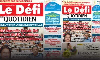 Voici la une du Défi Quotidien de ce Mercredi 30 Juillet 2025