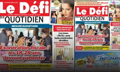 Voici la une du Défi Quotidien de ce Mardi 26 Août 2025