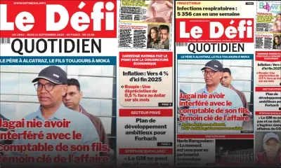 Voici la une du Défi Quotidien de ce Jeudi 11 Septembre 2025