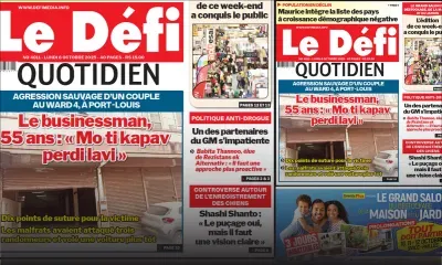 Voici la une du Défi Quotidien de ce Lundi 06 Octobre 2025