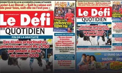Voici la une du Défi Quotidien de ce Vendredi 10 Octobre 2025