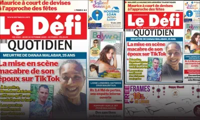 Voici la une du Défi Quotidien de ce Jeudi 16 Octobre 2025