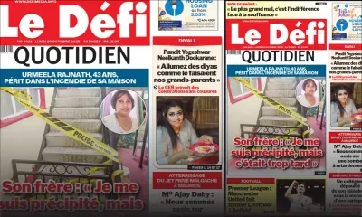 Voici la une du Défi Quotidien de ce Lundi 20 Octobre 2025