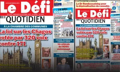 Voici la une du Défi Quotidien de ce Mercredi 22 Octobre 2025