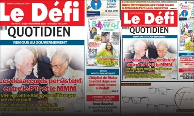Voici la une du Défi Quotidien de ce Jeudi 06 Novembre 2025
