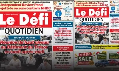 Voici la une du Défi Quotidien de ce Lundi 08 Décembre 2025