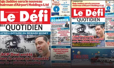 Voici la une du Défi Quotidien de ce Mercredi 10 Decembre 2025