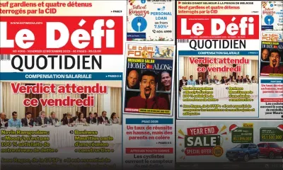 Voici la une du Défi Quotidien de ce Vendredi 12 Decembre 2025