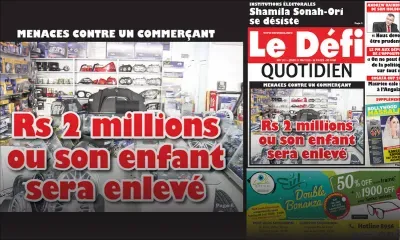 Voici la Une du Defi Quotidien de ce jeudi 31 mai 2018   