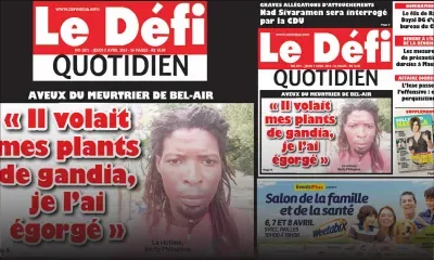 Voici la Une du Défi Quotidien de ce jeudi 05 avril