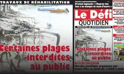 Voici la Une du Defi Quotidien de ce jeudi 12 avril