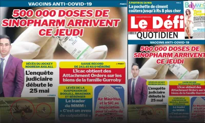 Voici la Une du Défi Quotidien de ce jeudi 20 mai 2021