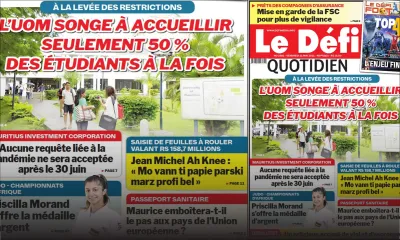 Voici la Une du Défi Quotidien de ce vendredi 21 mai 2021