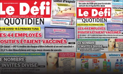 Voici la Une du Défi Quotidien de ce mercredi 14 juillet 2021