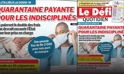 Voici la Une du Défi Quotidien de ce jeudi 22 juillet 2021