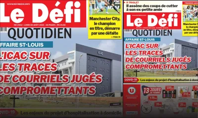 Voici la Une du Défi Quotidien de ce lundi 16 Août 2021