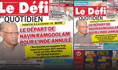 Voici la Une du Défi Quotidien de ce lundi 06 Septembre 2021