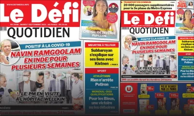 Voici la Une du Défi Quotidien de ce mardi 07 Septembre 2021