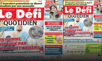 Voici la Une du Défi Quotidien de ce mardi 21 Septembre 2021