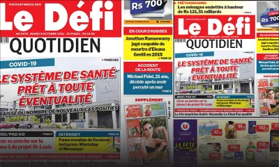 Voici la Une du Défi Quotidien de ce mardi 05 Octobre 2021