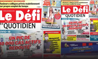 Voici la Une du Défi Quotidien de ce mardi 16 Novembre 2021
