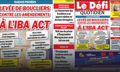 Voici la Une du Défi Quotidien de ce lunid 22 Novembre 2021