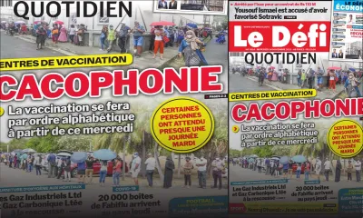 Voici la Une du Défi Quotidien de ce mercredi 24 Novembre 2021