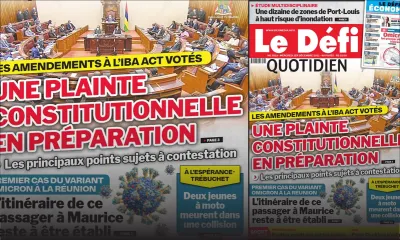 Voici la une du Défi Quotidien de ce mercredi 01 Décembre 2021