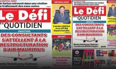 Voici la une du Défi Quotidien de ce lundi 20 décembre 2021