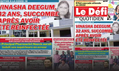 Voici la une du Défi Quotidien de ce jeudi 30 décembre 2021