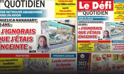 Voici la une du Défi Quotidien de ce lundi 03 janvier 2022
