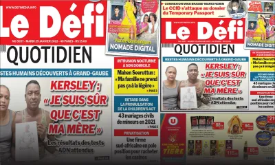 Voici la une du Défi Quotidien de ce mardi 25 janvier 2022