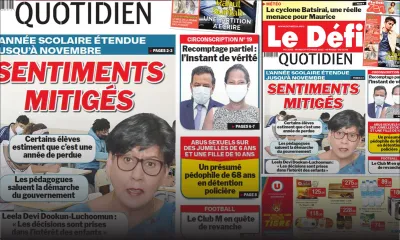 Voici la une du Défi Quotidien de ce mardi 01 février 2022