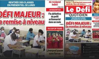 Voici la une du Défi Quotidien de ce lundi 07 février 2022