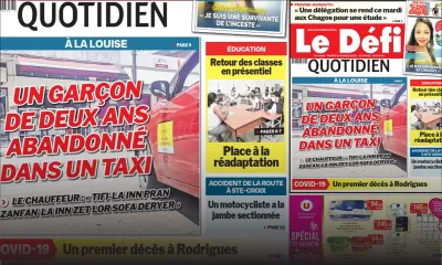 Voici la une du Défi Quotidien de ce mardi 08 février 2022