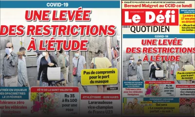 Voici la une du Défi Quotidien de ce lundi 14 février 2022
