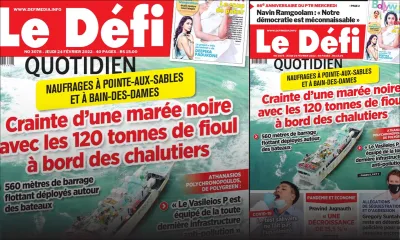 Voici la une du Défi Quotidien de ce jeudi 24 février 2022