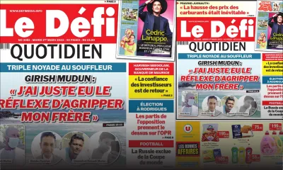 Voici la une du Défi Quotidien de ce mardi 01 mars 2022