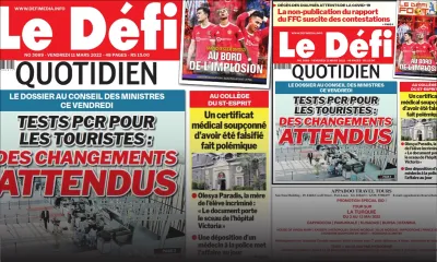 Voici la une du Défi Quotidien de ce vendredi 11 mars 2022