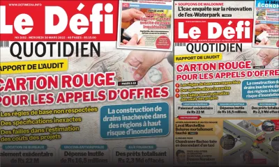 Voici la une du Défi Quotidien de ce mercredi 30 mars 2022