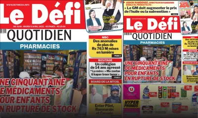 Voici la une du Défi Quotidien de ce mardi 05 avril 2022