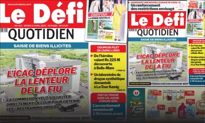 Voici la une du Défi Quotidien de ce mardi 12 avril 2022